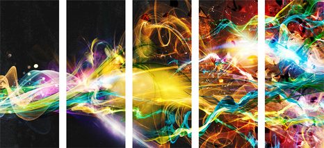 5-DIELNY OBRAZ EXPLÓZIA FARIEB - ABSTRAKTNÉ OBRAZY - OBRAZY