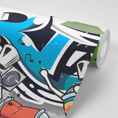 TAPETA WESOŁY STREET ART NAPIS SPREJEM - TAPETY - 🔥 TOTALNA WYPRZEDAŻ