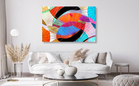 QUADRO SU TELA – ASTRAZIONE COLORATA - QUADRI ASTRATTO - STAMPE E QUADRI