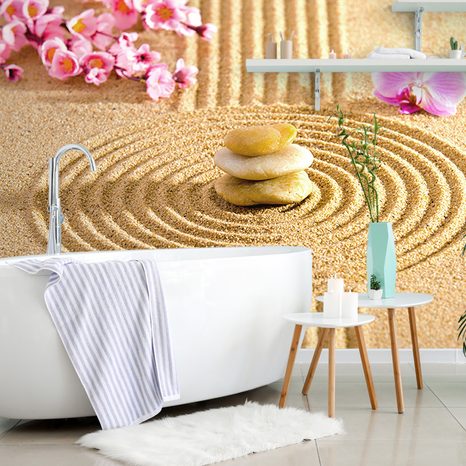 SAMOLEPÍCÍ FOTOTAPETA ZAHRADA S FENG SHUI PRVKY - SAMOLEPÍCÍ TAPETY - TAPETY