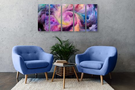 5-RÉSZES KÉP SZÍNES SPIRÁL - ABSZTRAKT KÉPEK - KÉPEK