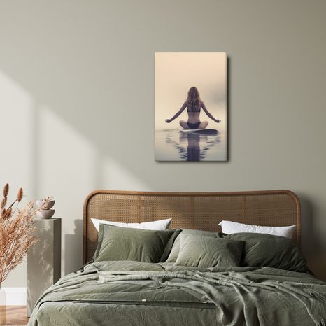 QUADRO SU TELA – ARMONIA TRANQUILLA SULL'ACQUA - QUADRI DI DONNE - STAMPE E QUADRI