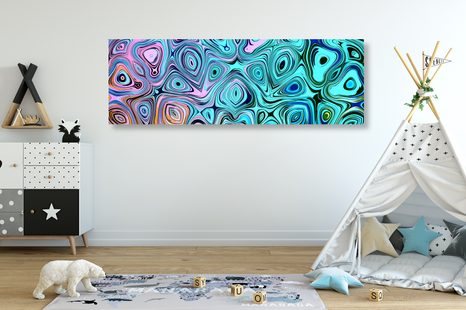 SLIKA USTVARJALNA TURKIZNA UMETNOST - ABSTRAKTNE SLIKE - SLIKE