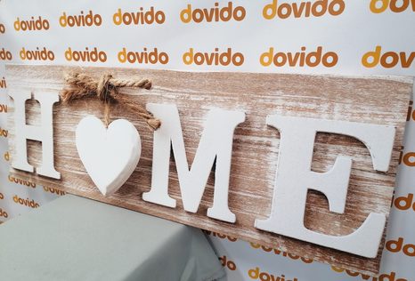 TABLOU CU INSCRIPȚIE HOME ÎN DESIGN VINTAGE - TABLOURI CI CITATE ȘI INSCRIPȚII - TABLOURI