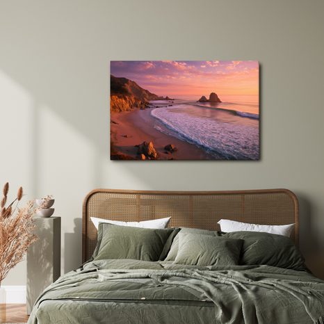 WANDBILD SONNENUNTERGANG ÜBER DEM OZEAN - BILDER VON SONNENAUFGANG UND SONNENUNTERGANG - BILDER