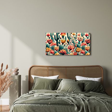 OBRAZ KVĚTY A KAKTUSY V POUŠTI - OBRAZY KVĚTŮ - OBRAZY