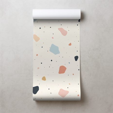 FOTÓTAPÉTA PASZTELL TERRAZZO FORMÁK - TAPÉTÁK GYEREKEKNEK - TAPÉTÁK