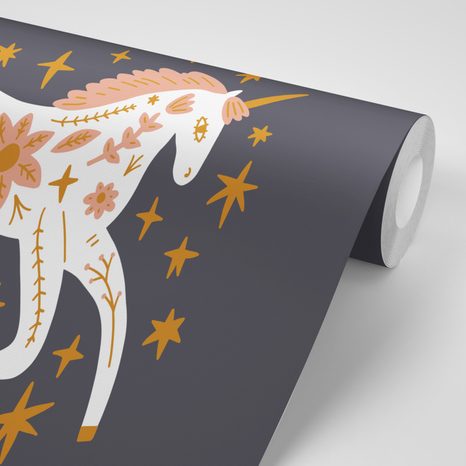 TAPETA POHÁDKOVÝ JEDNOROŽEC V LIDOVÉM NÁDECHU - DĚTSKÉ TAPETY - TAPETY