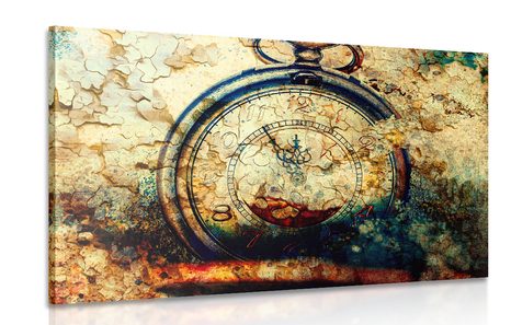 CANVAS PRINT ANTIQUE CLOCK - VINTAGE AND RETRO PICTURES - PICTURES