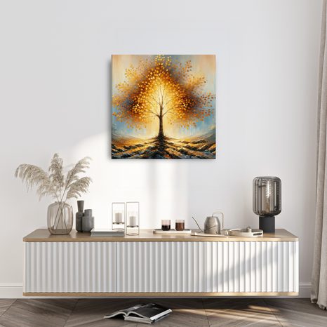 OBRAZ ZÁŘÍCÍ STROM ŽIVOTA UPROSTŘED MLHY - OBRAZY STROMY ŽIVOTA - OBRAZY