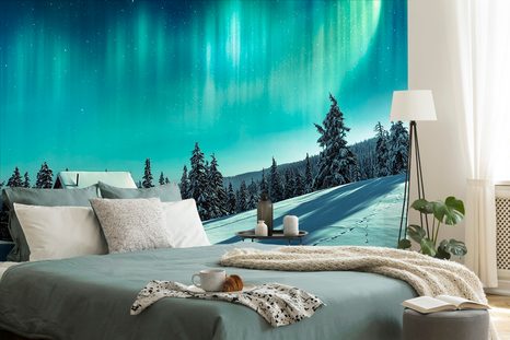 TAPETE MÄRCHENHAFTE WINTERLANDSCHAFT - TAPETEN MIT NATURMOTIVEN - TAPETEN