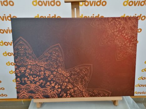 TABLOU ELEMENTELE MODERNE DE MANDALA ÎN NUANȚE DE MARO - TABLOURI FENG SHUI - TABLOURI