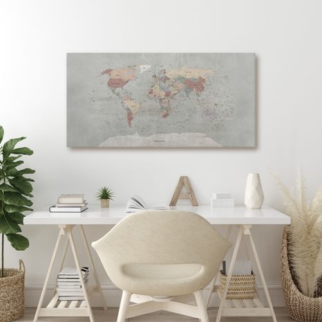 OBRAZ NA KORKU VINTAGE MAPA SVĚTA - PICTURES ON CORK - PICTURES