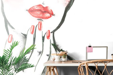 WALLPAPER WATERCOLOR PORTRAIT OF A WOMAN - WALLPAPERS - 🔥 TOTAL SALE 🔥