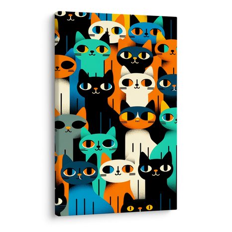 OBRAZ PESTRÁ KOČIČÍ MOZAIKA - PICTURES CATS - PICTURES
