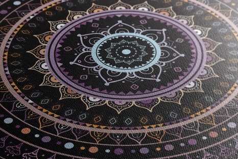 SLIKA MANDALA Z VZORCEM SONCA V VIJOLIČNIH ODTENKIH - SLIKE FENG SHUI - SLIKE