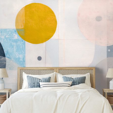 SAMOLEPIACA TAPETA PASTELOVÉ GEOMETRICKÉ KRUHY - ABSTRAKTNÉ TAPETY - TAPETY