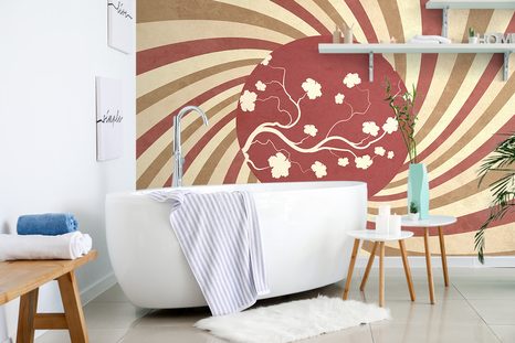 TAPETE ASIATISCHER GRUNGE-HINTERGRUND - VINTAGE- UND RETRO-TAPETEN - TAPETEN