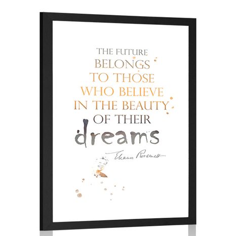 POSTER CON PASSEPARTOUT FRASE MOTIVAZIONALE - ELEANOR ROOSEVELT - MOTIVI DALLA NOSTRA OFFICINA - POSTER