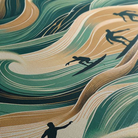 5-TEILIGES WANDBILD MEERESWELLEN UND SURFEN - BILDER MEER UND STRAND - BILDER