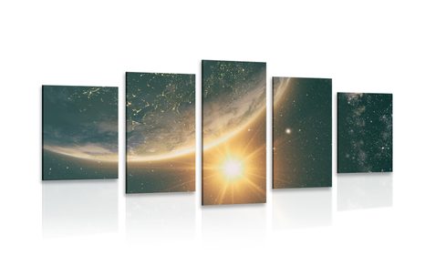 5-PIECE CANVAS PRINT VIEW FROM SPACE - PICTURES OF SPACE AND STARS - PICTURES