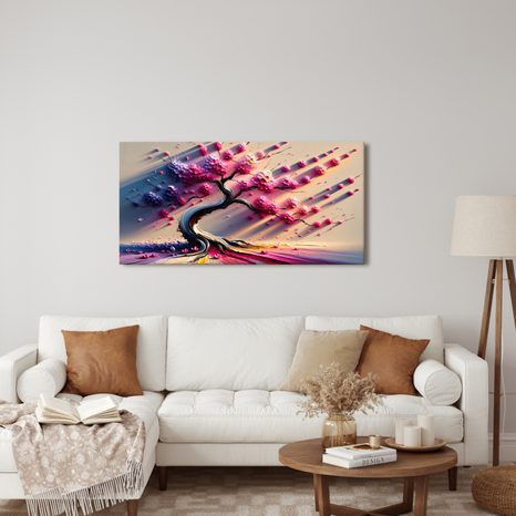 WANDBILD ROSA LEBENSBAUM - BILDER BÄUME DES LEBENS - BILDER