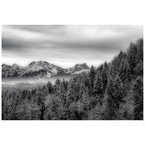 FOTOTAPETA ČERNOBÍLÉ ZMRZLÉ HORY - ČERNOBÍLÉ TAPETY - TAPETY