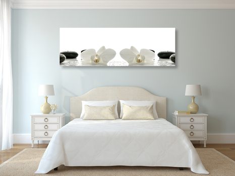 SLIKA BELI CVETOVI ORHIDEJE - SLIKE FENG SHUI - SLIKE