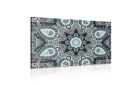 OBRAZ MANDALA S INDICKÝM MOTIVEM V SVĚTLÉ MODRÉ - OBRAZY FENG SHUI - OBRAZY