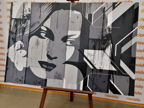 КАРТИНА НА ПЛАТНО – ПОРТРЕТ НА ЖЕНА В ЧЕРНО-БЯЛ ВАРИАНТ - ЧЕРНО-БЕЛИ КАРТИНИ - КАРТИНИ