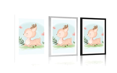 PLAKAT S PASPARTUJEM PRIKUPEN SRNJAČEK - ŽIVALI - PLAKATI