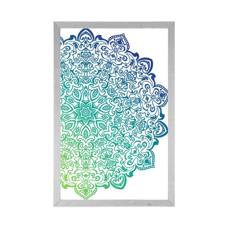 PLAKÁT MODROZELENÁ MANDALA - FENG SHUI - PLAKÁTY