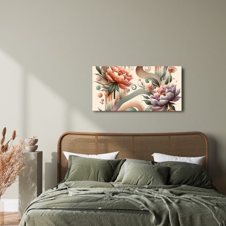 WANDBILD ROSA UND LILA BLUMEN - BILDER BLUMEN - BILDER