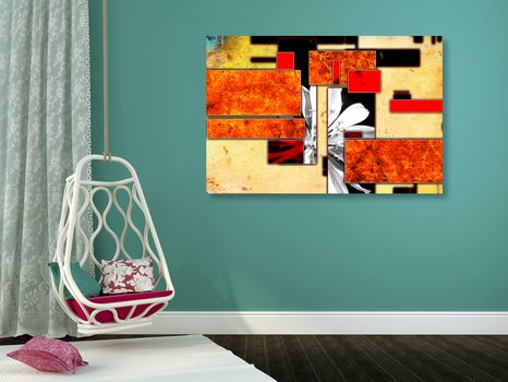 KÉP ABZSTRAKCIÓ NARANCSSÁRGA KIVITELBEN - ABSZTRAKT KÉPEK - KÉPEK