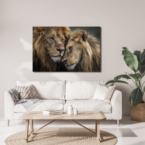 OBRAZ LVÍ LÁSKA V DIVOČINĚ - OBRAZY LVI A TYGŘI - OBRAZY