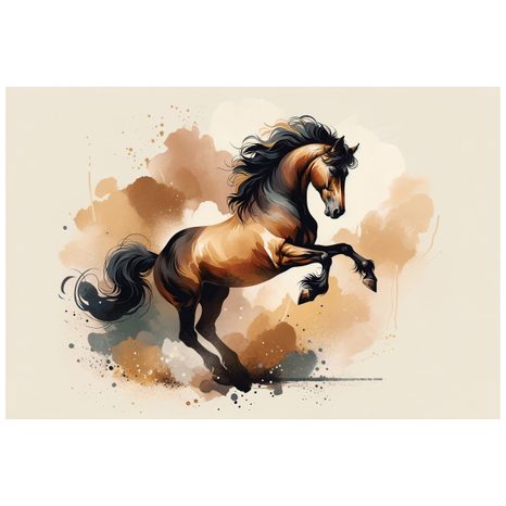 SAMOLEPÍCÍ TAPETA DYNAMICKÝ HNĚDÝ KŮŇ V POHYBU - ΤΑΠΕΤΣΑΡΊΑ ΑΛΌΓΩΝ - ΤΑΠΕΤΣΑΡΊΕΣ