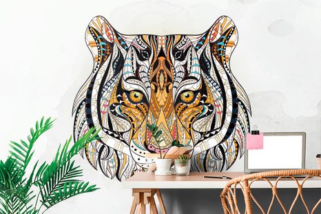 CARTA DA PARATI – TIGRE IN STILE MODERNO - CARTA DA PARATI ANIMALI - CARTA DA PARATI