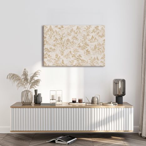 WANDBILD ZARTE ASIATISCHE BERGLANDSCHAFT - BILDER MIT FENG SHUI-MOTIVEN - BILDER
