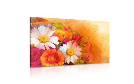 WANDBILD SCHÖNER BLUMENSTRAUSS - BILDER BLUMEN - BILDER