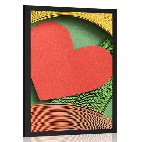 POSTER – CUORE CON SFONDO ASTRATTO - POSTER PER LA CAMERETTA DEI BAMBINI - POSTER