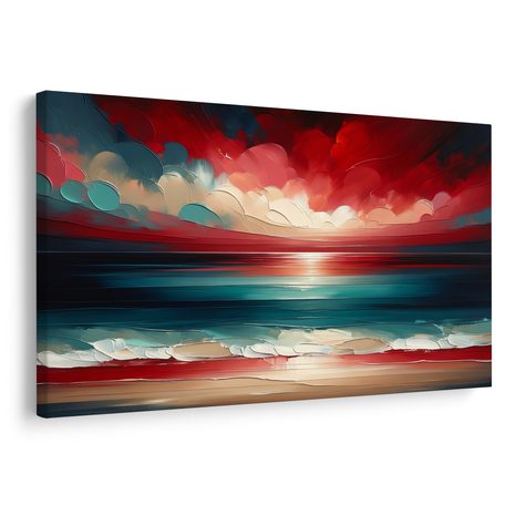 OBRAZ ČERVENÁ OBLOHA NAD OCEÁNOM - OBRAZY MORE A PLÁŽ - OBRAZY