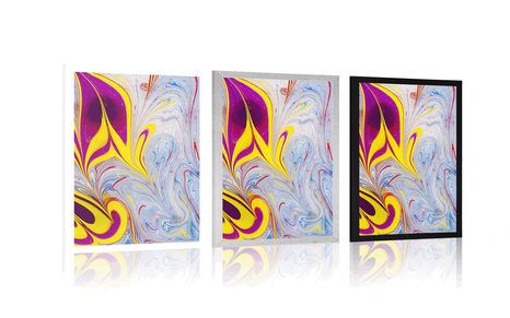 PLAKÁT ABSTRAKCE VE STYLU EBRU - ABSTRAKTNÍ A VZOROVANÉ - PLAKÁTY