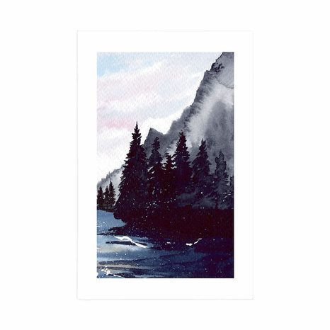 POSTER – PAESAGGIO DISEGNATO INVERNALE - NATURA - POSTER