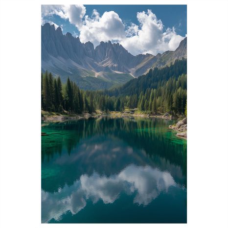 OBRAZ KLIDNÁ KRAJINA S HORAMI - OBRAZY JEZERA - OBRAZY