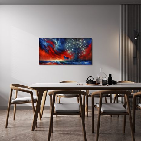 OBRAZ MAGICKÝ STROM ŽIVOTA S KONĚM - OBRAZY STROMY ŽIVOTA - OBRAZY