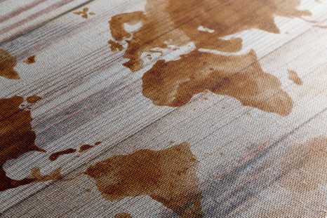 TABLOU CONTURUL DE HARTA PE FUNDAL DIN LEMN - TABLOURI CU HĂRȚI - TABLOURI