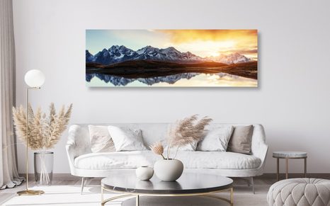 OBRAZ SKVOSTNÝ ZÁPAD SLUNCE V HORÁCH - OBRAZY PŘÍRODY A KRAJINY - OBRAZY