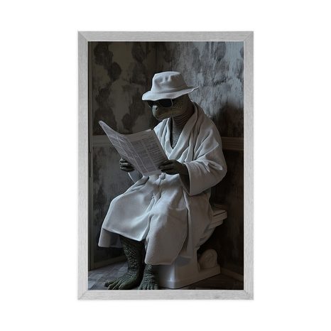 POSTER – TARTARUGA CON GIORNALI IN BAGNO - TARTARUGHE - POSTER