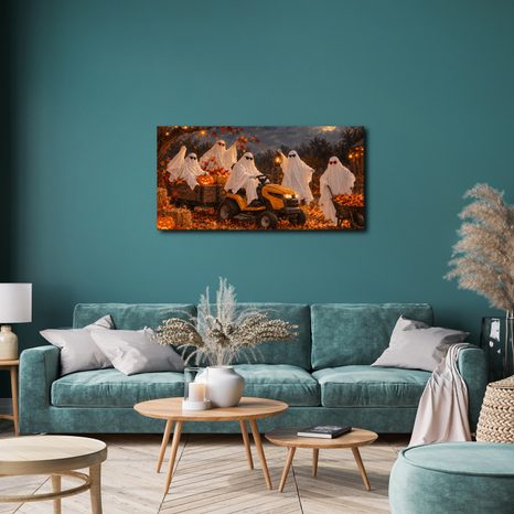 QUADRO SU TELA – FESTA DI FANTASMI PER HALLOWEEN - QUADRI HALLOWEEN E HORROR - STAMPE E QUADRI