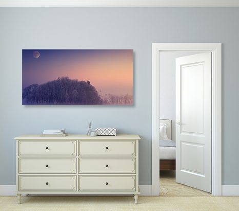 WANDBILD VOLLMOND ÜBER DEM DORF - BILDER VON NATUR UND LANDSCHAFT - BILDER